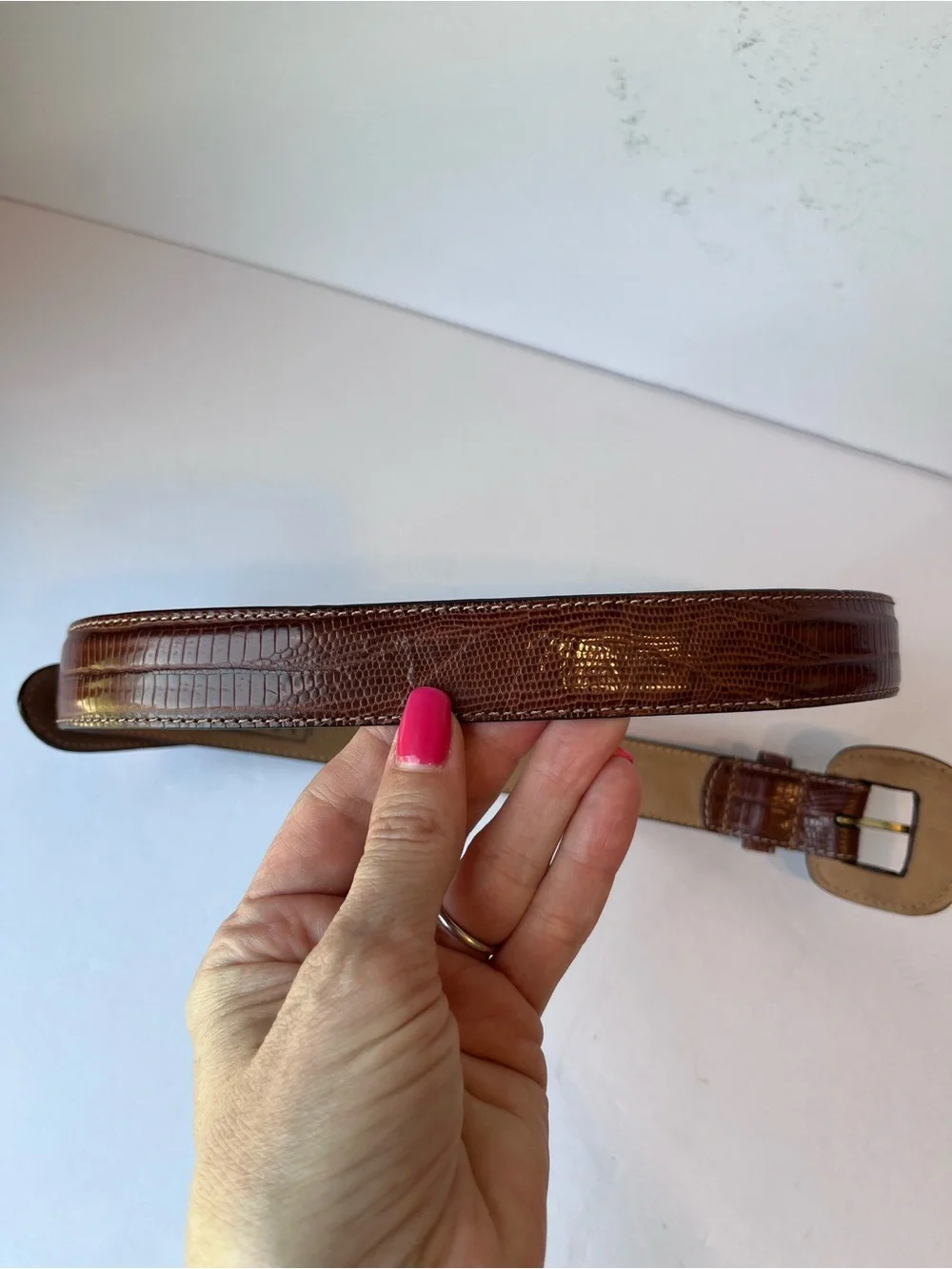 Vintage WCM New York Brown Leather Belt